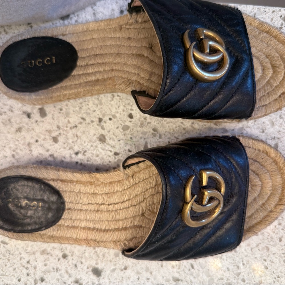 Gucci Black and Gold Women's Sandals